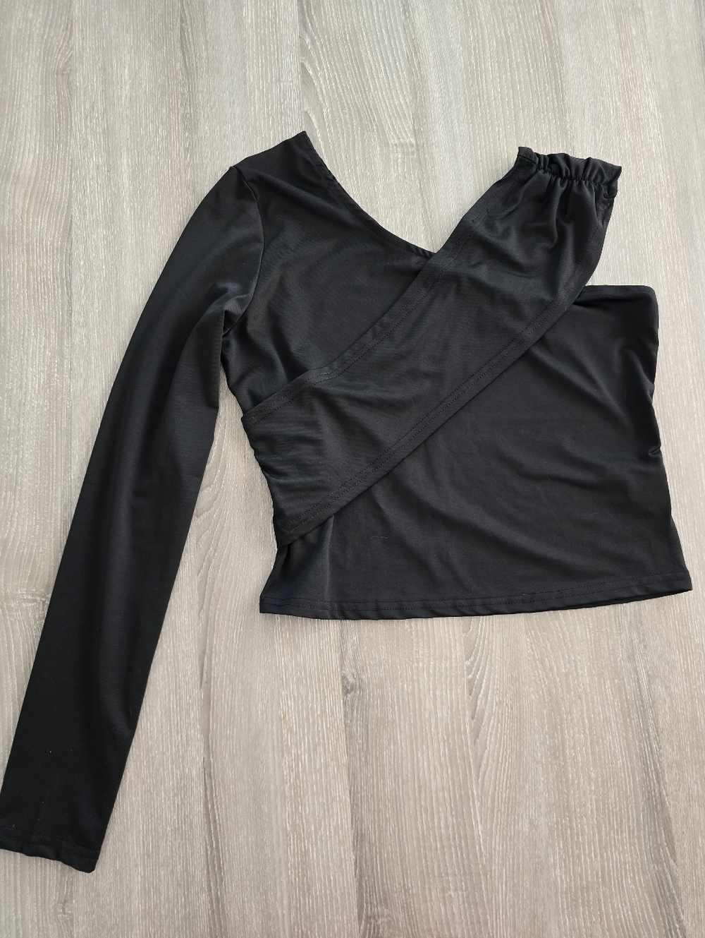 One-Shoulder Wrap Sleeve Top - Picture 2 of 6